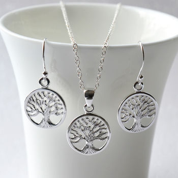 Sterling Silver Dangly Tree Of Life Earrings, 3 of 5