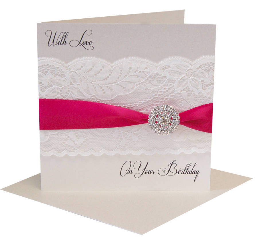 Crystal And Lace Vintage Luxury Birthday Card By The Luxe