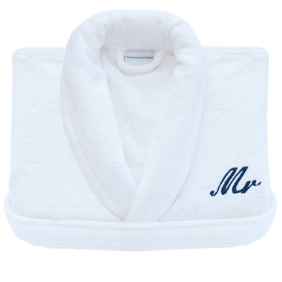 Personalised Verona White Towelling Dressing Gown, 1 of 5