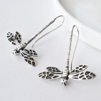 Sterling Silver Dragonfly Earrings, 2 of 5