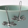 Sterling Silver Dragonfly Earrings, thumbnail 3 of 4