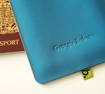 Leather Passport Sleeve With Notebook, 8 of 11