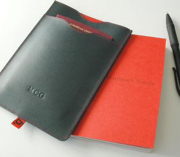 Leather Passport Sleeve With Notebook, 3 of 11
