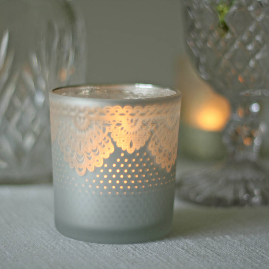 frosted lace large candle holder / vase by the wedding of my dreams ...