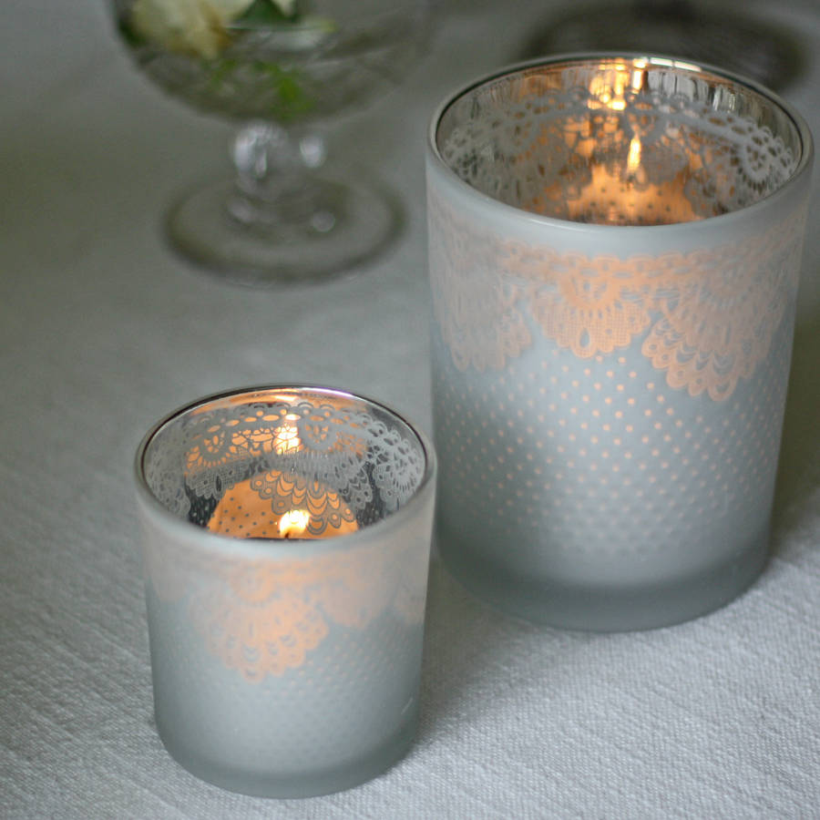 Frosted Lace Large Candle Holder Vase By The Wedding Of My Dreams Frosted Lace Large Candle Holder Vase