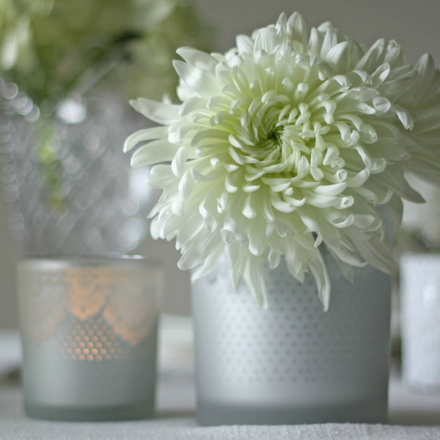 frosted lace large candle holder / vase by the wedding of my dreams