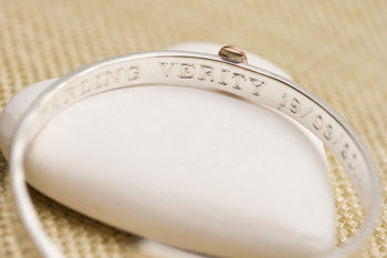 Gold Heart Personalised Christening Bangle, 4 of 12