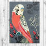 Cute Coral Budgie Notebook, thumbnail 1 of 2