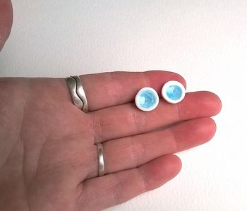 Melted Glass And Porcelain Ear Studs, 2 of 12