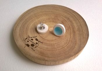 Melted Glass And Porcelain Ear Studs, 4 of 12