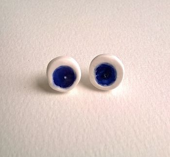 Melted Glass And Porcelain Ear Studs, 6 of 12