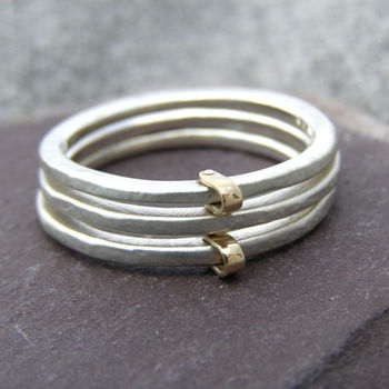 Silver And 9ct Gold Fold Ring By Soremi Jewellery | notonthehighstreet.com