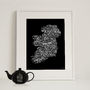 Typographic Map Of Ireland, thumbnail 1 of 4