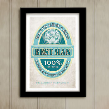Best Man Beer Label Wedding Print, 2 of 5
