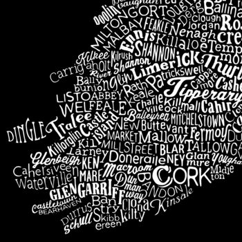 Typographic Map Of Ireland, 3 of 4