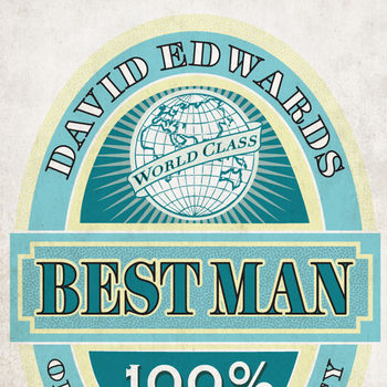 Best Man Beer Label Wedding Print, 4 of 5
