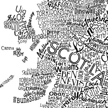 Typographic Map Of Scotland, 3 of 3