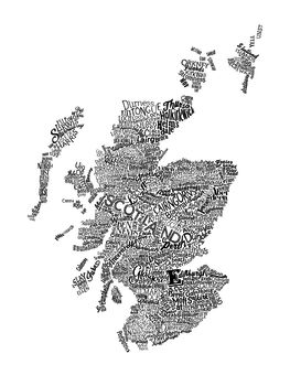 Typographic Map Of Scotland, 2 of 3
