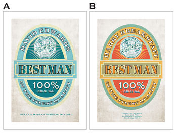 Best Man Beer Label Wedding Print, 5 of 5