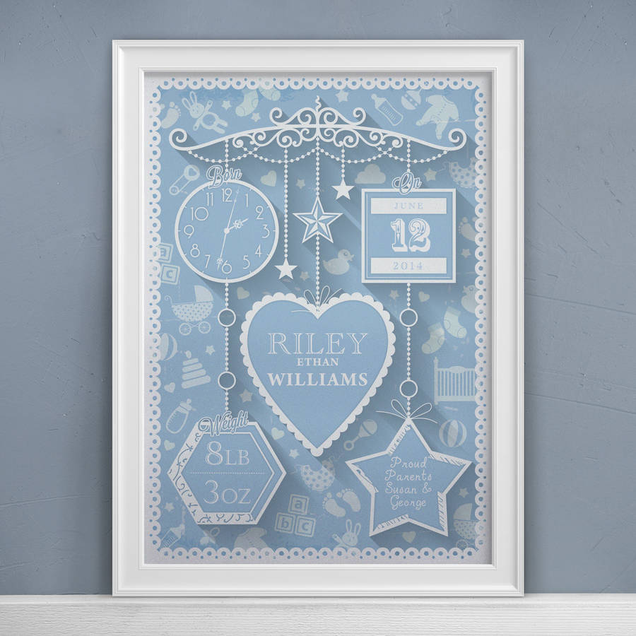 Personalised New Baby Print By Art Adventure