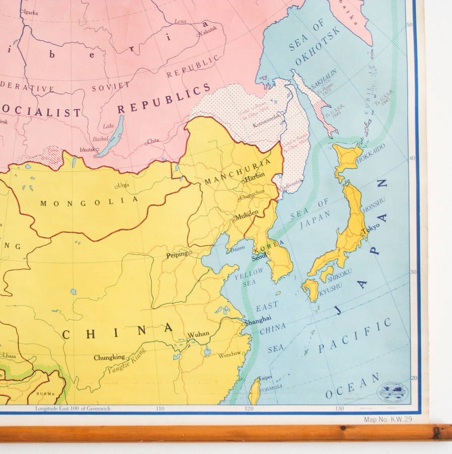 Vintage Map U S S R In 1961 By Bonnie and Bell  notonthehighstreet com