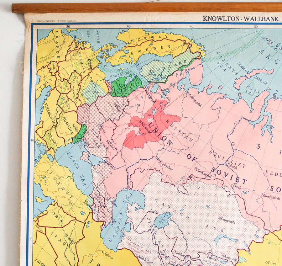 Vintage Map U S S R In 1961 By Bonnie and Bell  notonthehighstreet com