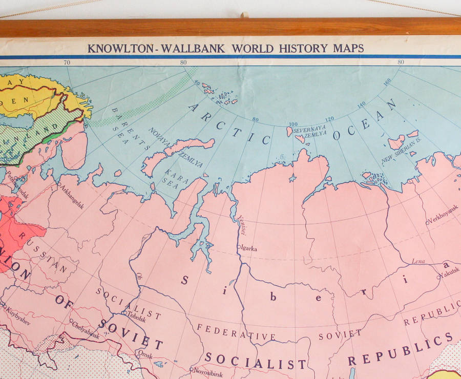 Vintage Map U S S R In 1961 By Bonnie and Bell  notonthehighstreet com