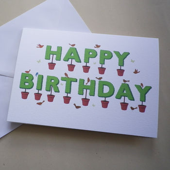 Happy Birthday Topiary Card, 2 of 3