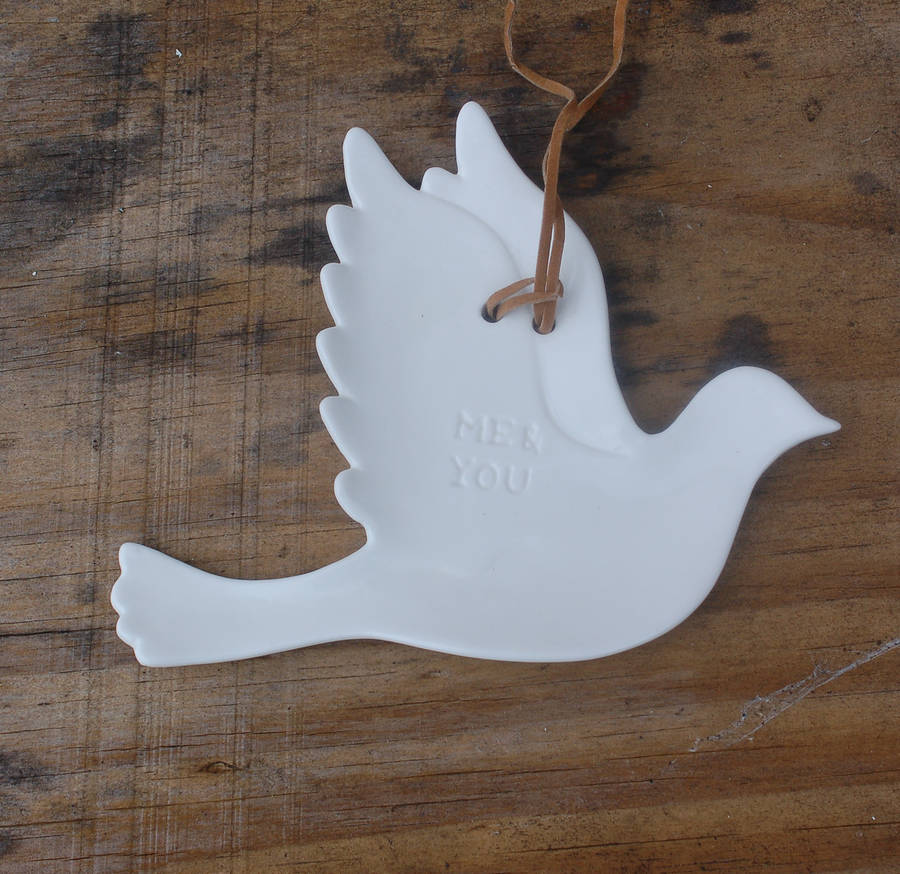 forever 13x with white ceramic messages dove decoration romantic by