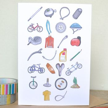 Cycling Alphabet Art Print Unframed, 6 of 7