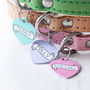 Personalised Banner Pet Tag Heart Shaped, thumbnail 1 of 4