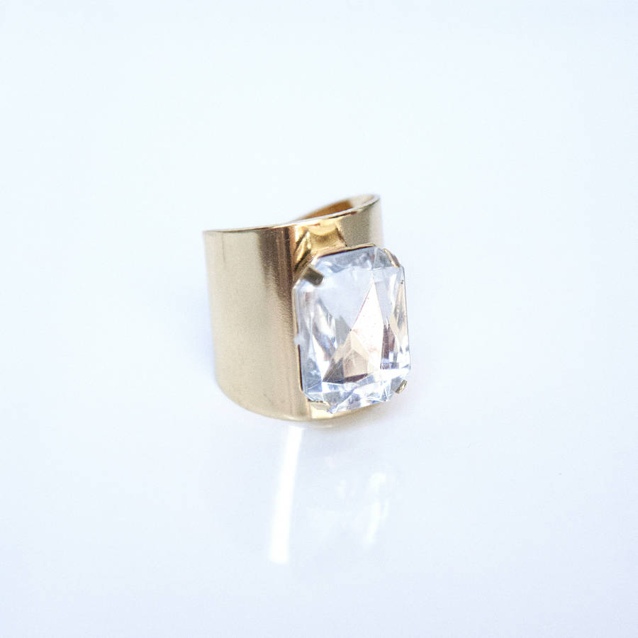 gold gem ring by junk jewels | notonthehighstreet.com