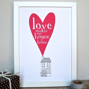 'Love Makes Our House A Home' New Home Print Unframed, 2 of 7