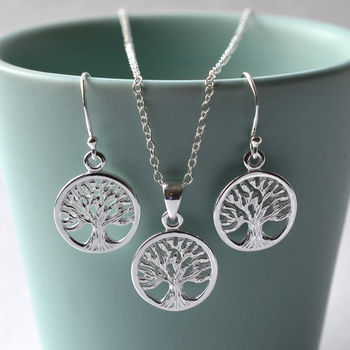 Sterling Silver Dangly Tree Of Life Earrings, 2 of 5