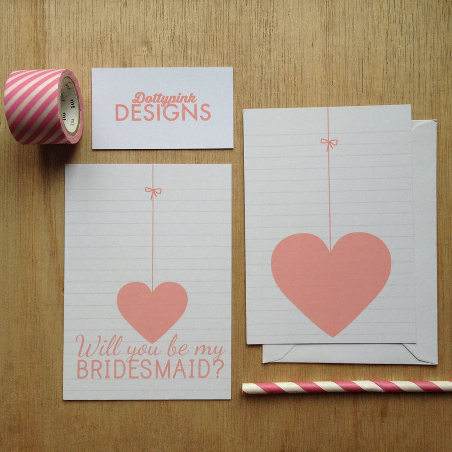  will You Be My Bridesmaid Card By Dottypink Designs 