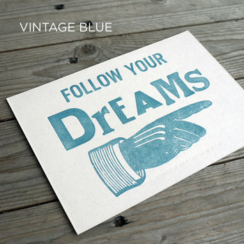 Follow Your Dreams Poster Card Or Small Print, 6 of 7