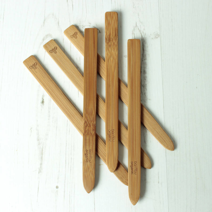 Organic Bamboo Garden Markers Set Of Six By Green Tulip