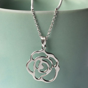 Sterling Silver Rose Necklace, 3 of 6