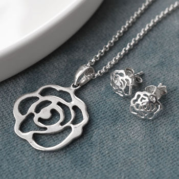 Sterling Silver Rose Necklace, 4 of 6