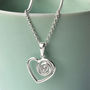 Sterling Silver Delicate Spiral Heart Necklace, thumbnail 2 of 5