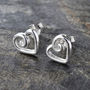 Sterling Silver Delicate Spiral Heart Earrings, thumbnail 4 of 7