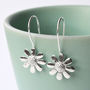 Sterling Silver Contemporary Daisy Drop Earrings, thumbnail 5 of 7