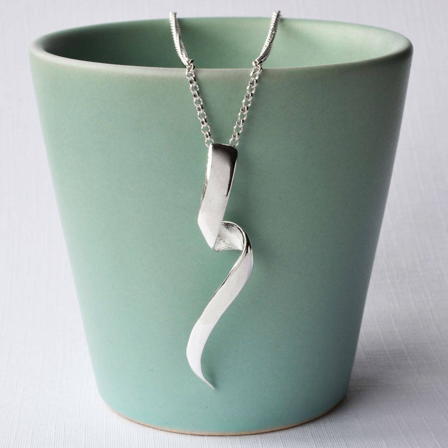 silver ribbon twist necklace by martha jackson sterling silver