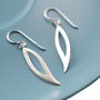 Sterling Silver Abstract Leaf Earrings, thumbnail 4 of 5