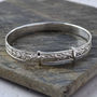 Silver Patterned Christening Bangle, thumbnail 4 of 5