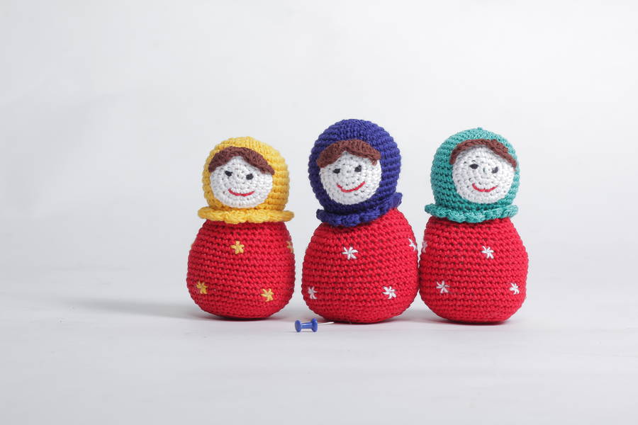 Knitted Russian Doll With The Rattle, 1 of 5