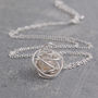 Silver Caged Pearl Necklace On Silver Chain, thumbnail 2 of 3