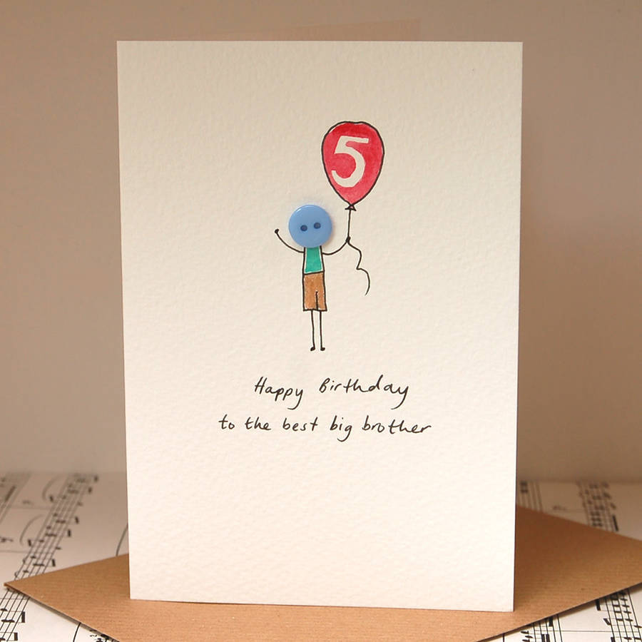 personalised handmade button balloon birthday card by hannah shelbourne ...