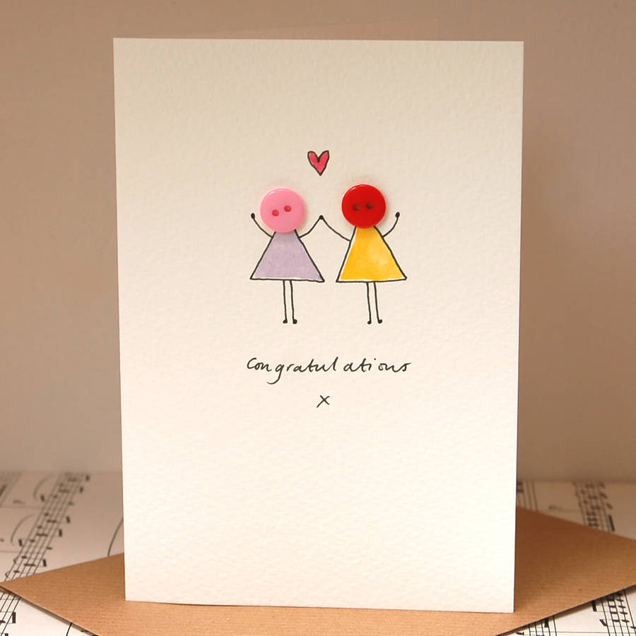 Personalised 'button love' hand illustrated card by hannah 