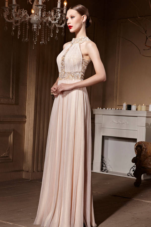 halter long gown